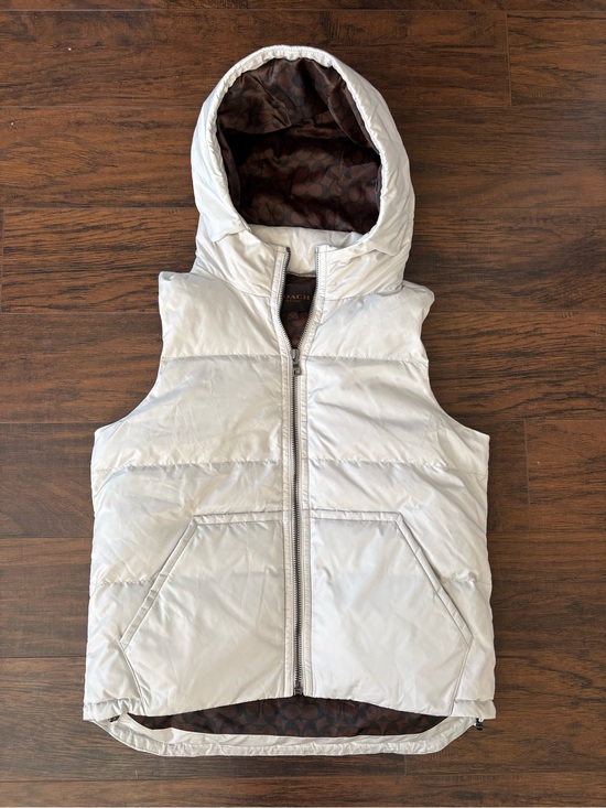 Coach Jackets & Blazers - Coach Down Puffer Vest Hooded Sz M
